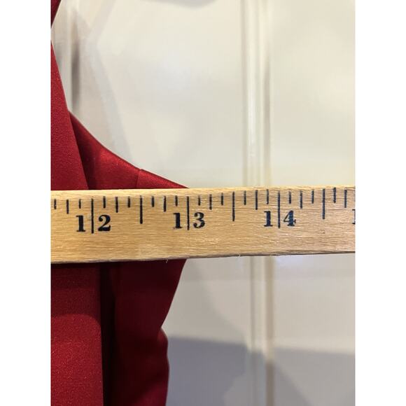 David’s Bridal JB1675 Apple Red Satin Jr Bridesmaid Ball Gown Dress Size 14 NWT - Picture 5 of 8